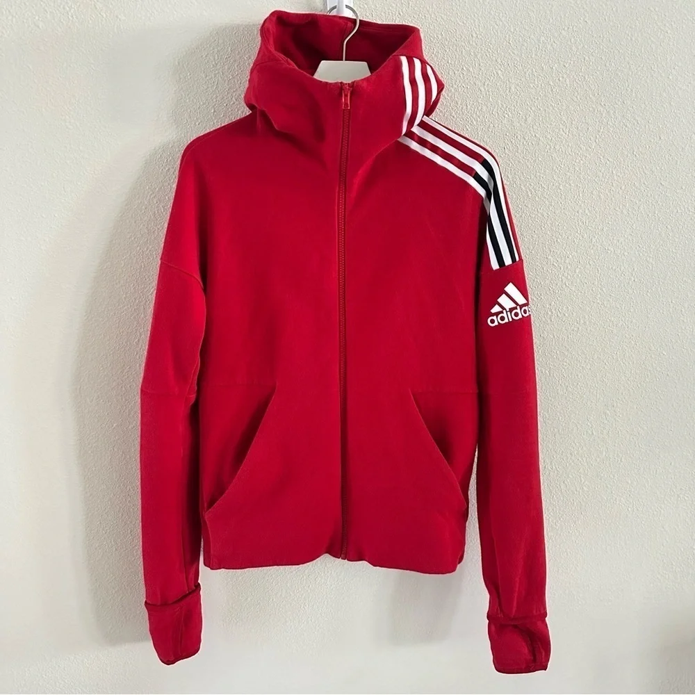 Adidas Red Full-Zip Hoodie Size XS Men
